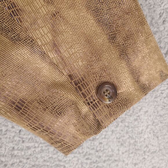 Chico's Jacket Womens Size 2 Large Brown Faux Snakeskin Button Up - Picture 9 of 15